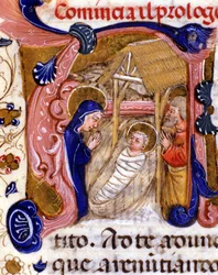 The Nativity. 15th Century Manuscript
