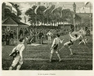 The palm game at Franeker (Netherlands). Engraving to illustrate the story 