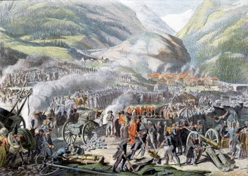 The passage of Mount St Bernard by the Napoleonic army on 16 May 1800