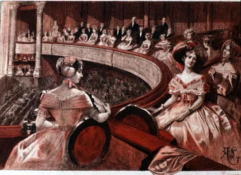 The public in a balcony at the theatre