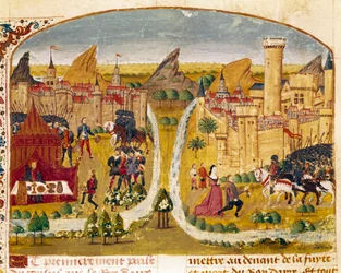 The surrender of a town of Mesopotamia. Miniature from 