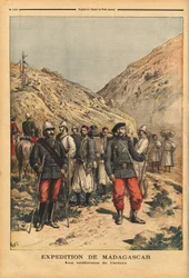 The Uniforms of the Army, a Campaign Outfit for the Expedition from Madagascar. Engraving in Le Petit Journal 21/04/1895. Selva