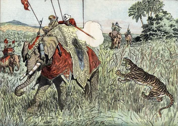 The voyage of the Prince of Wales to the British Indies, represented during a tiger hunt