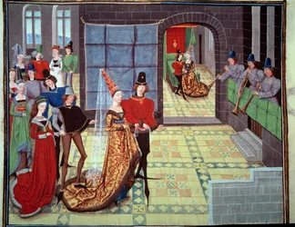 The wedding of Renaud and Clarisse, in the background on the wedding night