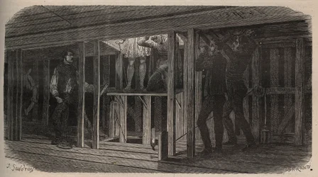Theatre tricks - swallowing - engraving of 1875
