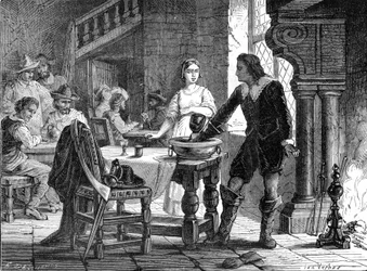 Thomas Savery in his tavern making experiments - in “Album of Science; illustrious scientists; Great discoveries” 1896