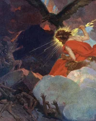 Titanomachia: Zeus Triumphant over Titans, Engraving from 