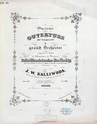 Title page of musical score of Ouverture No. 11 by Kalliwoda