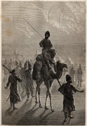 Turkish Prisoners Taken to Teheran, Engraving to Illustrate 