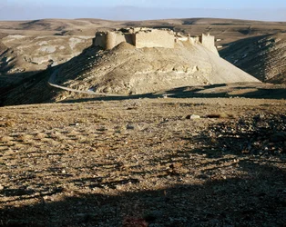 View of Karac el Chobac, crusader castle on the eastern side of the Arabah