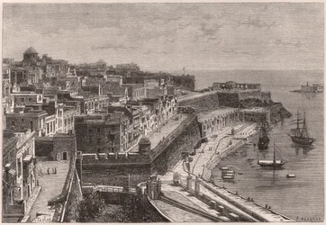 View of Valletta and its port in the 19th century