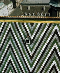 View of the Glazed Tile Roof of the Cathedral