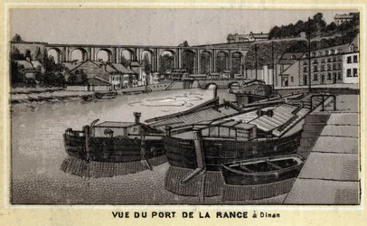 View of the port de la Rance in Dinan, Cote d