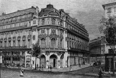 View of the theatre du Vaudeville in Paris