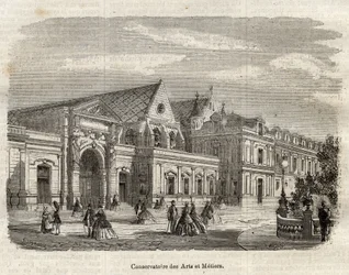 View of the Conservatory of Arts and Crafts in Paris - engraving in 