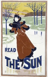 Young Woman Skating - Advertisement for the Newspaper 