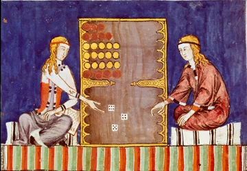 Young Women Playing Tric Trac from the Manuscript 