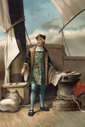 Portrait of Christopher Columbus in Italian Cristoforo Colombo Navigator of Genoese origin