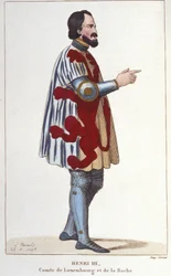 Portrait of Henry III, Count of Luxembourg (1247-1284) (Engraving of 1830)