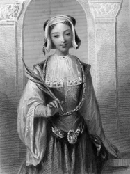 Portrait of Saint Justine, virgin and martyr of Antioch