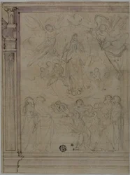 Assumption of the Virgin (recto); Sketches of Architectural Details (verso)