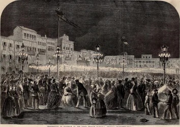 Celebration at Florence of the first Italian National Festival