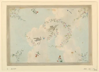 Ceiling Design with Doves and Flower Garlands, possibly for the Entrance Hall, 1815–22