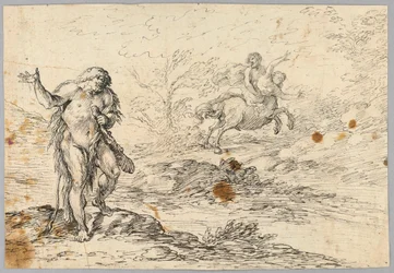 Centaur Saving Maiden from Club-Wielding Creature, 16th–19th century