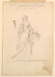 Drawing, Costume Design: Music for a Ballet, ca. 1720