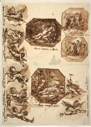 Cupid and Psyche: Four Octagons and Eight Drawings of Cupid, 1810–15