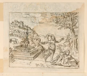 Drawing, Death of Thisbe, 1600–1625