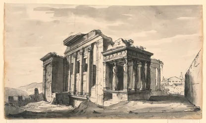 Stage Design, The Erectheion on the Acropolis, Athens, Greece, early 19th century