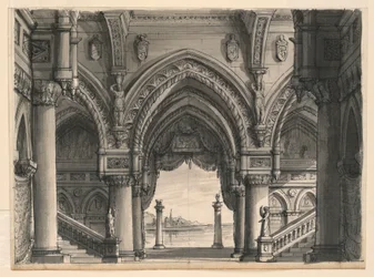 Stage Design, View from Palace in Venice, 1832