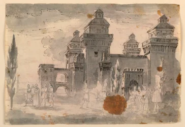 Stage Design, View of Castle, 1810–1820