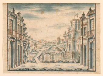 Stage Design, View of Town, early 18th century