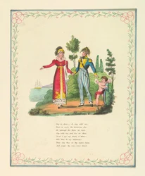 Greeting Card, "Stay on shore, - oh, stay with me...", ca. 1821