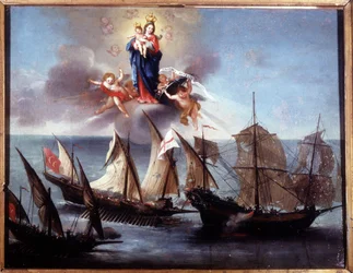 A Genoa Boat Attacked by a Galiot and a Barbarian Half-Galley