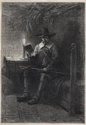 A Scottish Puritan - 19th century illustration for the historical novel 