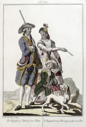 A Spanish and a Moorish give birth to an alvin - engraving