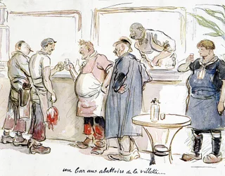 A Bar at the Slaughterhouses of the Villette in Paris