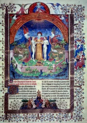 Adam and Eve in the Earthly Paradise, miniature from “Jewish Antiquities” by Flavius Josephus