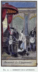 Apprentice Oath - from an engraving from the “Adonhiramite Masonry” by a knight of all Masonic orders