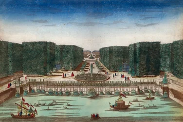 Aquae Lapsus in Hortis Versalicis - Optical view representing the waterfalls of Versailles in the 18th century - Illustration around 1760