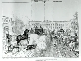 Attack on Tsar Alexander II (1818 - 1881) in 1881.