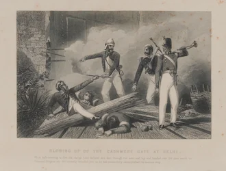 Blowing up of the Cashmere Gate at Delhi, Indian Mutiny