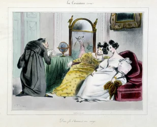Cartoon of a hunchback priest: God made man in his image