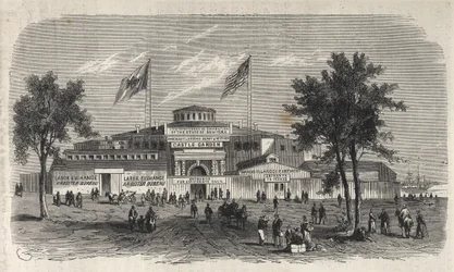 Castle Garden Immigration Centre Depot - Castle Garden emigrant depot - New York State - Emigration Commission Establishment - Engraving in 