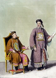 Chinese Tartar Emperor with his Mandarin - in 