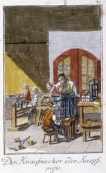 Craft Craft: The Manufacturer of Buttons in His Workshop. In 