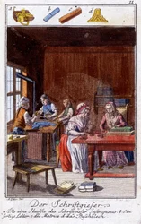 Craft craft: the typewriter in his workshop. In 